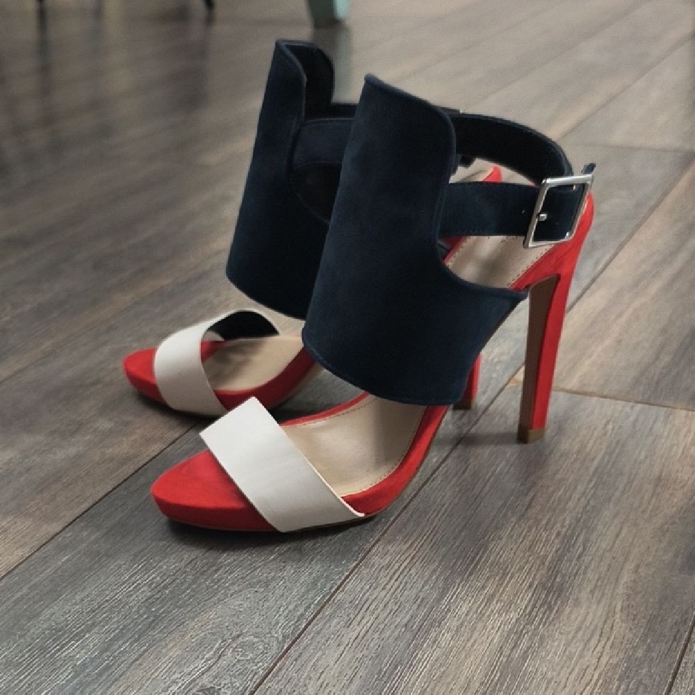 Zara Red, White, and Black Heels